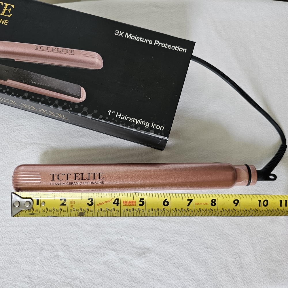 TCT Elite Hair Styling Flat Iron Titanium Ceramic Tourmaline with Box - Picture 4 of 5